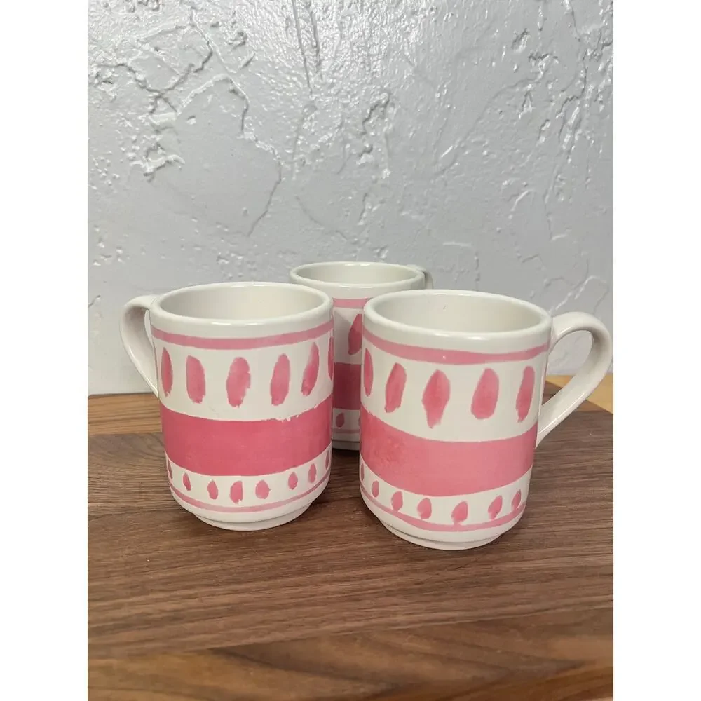 Kate Spade Lenox All in Good Taste Pretty Pantry Stacking Pink Mug Set of 3